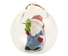 Villa d Este Xmas Perchero Pelota, Cristal, Transparente, 9Â x 9Â x 9Â cm