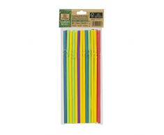 Tessera Bio Products Q0621C4MFSC - Pajitas de papel flexible (5 colores, 0,6 cm de diÃ¡metro, 21 cm de longitud, 25 unidades)