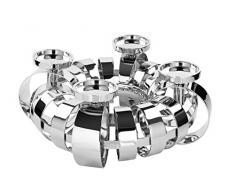 Fink Anello 158476 - Candelabro (4 focos, Aluminio niquelado, Hierro Plateado, Altura: 18 cm, diÃ¡metro: 40 cm)