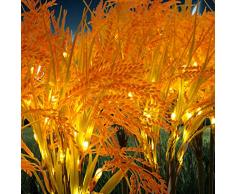 Set Lampara Planta Arroz Decorativa 20 Tallos Luz Amarilla 3000K