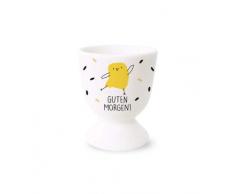 Grafik-Werkstatt 61482 Huevera con oro real, taza de porcelana | Guten Morgen