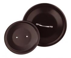 Ollas Agnelli Alblack Cubierta de Aluminio, con Inoxidable Puente Tubular, Negro, 28 cm