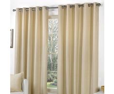 Fusion Sorbonne - Cortinas con Forro y Ojales (de algodÃ³n), Color Liso, algodÃ³n, Natural, 66x72 (168 x 183 cm)