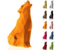 Candellana Hecho a Mano Wolf Low-Poly Vela de Regalo - Divertida - Vela Decorativa - DecoraciÃ³n del Hogar - Regalos para Amigos - Mecha de AlgodÃ³n - Tiempo de Quemado 35h - Vela Orange