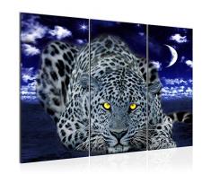 Runa Art imÃ¡genes africanas Leopard Wandbild 120 x 80 cm - 3 piezas Vlies - lienzo XXL formato Wandbilder salÃ³n vivienda Deko Kunstdrucke morado - Made in Germany - terminado de colgar 000331c