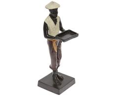Better & Best Figura Decorativa de latÃ³n, Moro de pie con Bandeja, Bicolor, Brass, 7.50x7.50x23.00 cm