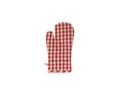 Campagne Table Linen - Guante para el horno, algodn, diseo de cuadros, color rojo y blanco