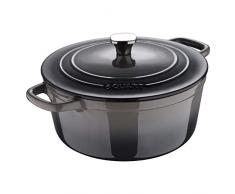 MasterPro Unique | Cacerola de Cocina de 27cm con Tapa | Color Blanco | Fabricada con Hierro Fundido | Asas ErgonÃ³micas | Cazuela de Cocina | Compatible con Todo Tipo de Cocinas