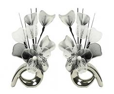 Diseño de flores de 793876 32 cm a juego Mini de remolino de flores artificiales en jarrón, negro/blanco