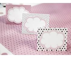 Partydeco CF. Marcadores de Cartulina con Lunares con Nube para Personalizar, Surtidos