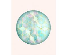 Komar Wandbild Von Mosaik Circle Verde | Poster, Bild, Wohnzimmer, Schlafzimmer, Dekoration, Kunstdruck | ohne Rahmen | P093C-40x50 fotomural, carbÃ³n