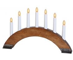 Best Season 24-36 Viking - Candelabro con 7 puntos de luz (fabricado con madera y metal, 27 x 42 cm aprox.), color marrón oscuro