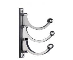 Beslagsboden Classic perchero de pared de triple gancho, plata, 125 mm