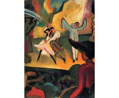 Legendarte PL-070 Cuadro Ballet Ruso. Impresión Digital sobre Lienzo. Pintura de August Macke, Multicolor, 50x70