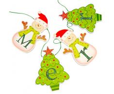 Club Verde Feliz Navidad Guirnalda de Madera, Verde, 160Â cm