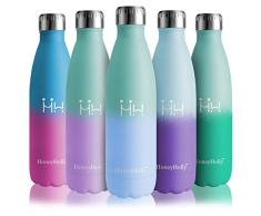 HoneyHolly Botella de Agua, 750ml Acero Inoxidable Doble pared aislante, Botella Termica, Resistencia al Rayado Fácil de Limpiar, Botellas para Deportes, Gimnasio, Conserva 12 horas caliente, 24 frio