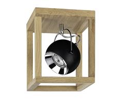 Homemania HOMBR_0128 Aplique de Pared Foco Cubos Ii, Madera, Metal, Negro, 25 x 20 x 20