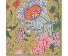 Caspari - Lote de 20 servilletas de cÃ³ctel chino de Silk, tela, multicolor, 12,5 x 12,5 x 0,02 cm