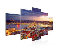 Imagen de Estambul TurquÃ­a â Lienzo de pared XXL formato pared imÃ¡genes de salÃ³n decoraciÃ³n impresiones artÃ­sticas violeta 5 piezas â Fabricado en Alemania â listo para colgar 603153a