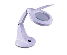 Eagle Lupa LED de Escritorio con Doble Brazo Iluminado con Lente de 4 Pulgadas, Cubierta de Lente abatible. Lámpara de Lupa, Vidrio, Manos Libres, Lente de Vidrio