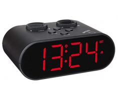 TFA Dostmann ELLYPSE de Radio Despertador Digital con funciÃ³n de Carga USB, 60.2551.01, de plÃ¡stico, Negro, (L) 136Â x (B) 85Â x (H) 55Â mm