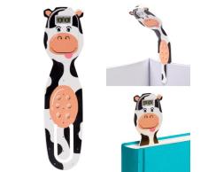 Lámpara de lectura recargable Flexilight | Luz de libro 2 en 1 | Lámpara LED enganchable | Linterna para libros | BaterÃa recargable por USB para más de 12 horas | Accesorios para libros (Vaca)