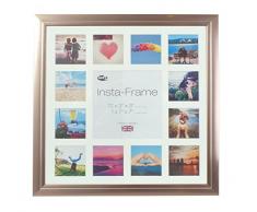 Inov8 16 x 40,64 cm Insta-Frame Marco para Instagram 13/DE Estampado a Cuadros de Fotos con paspartú Blanco y Blanco con Borde, Peltre 53