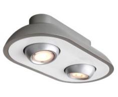 Actebis Peacock 81992127 Energetic - Lámpara LED colgante con atenuación (2 bombillas LED de 14 W, 320 lm, 2700 K, 30000 horas de duración, 300 x 150 x 50 cm), color gris