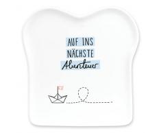 Grafik-Werkstatt Plato de Tostadas con Texto en alemÃ¡n | Porcelana | En la prÃ³xima Aventura, Blanco