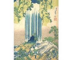 Hokusai Japanese Yoro Waterfall Mino Province Premium Wall Art Canvas Print 18X24 Inch japonés Agua pared