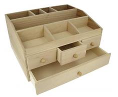 Artemio Grande Caja Joyero 4 cajones Decorar, Madera, Beige, 34 x 27 x 18 cm