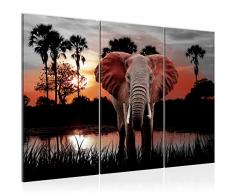 Imagen de elefante africano 120 x 80 cm â 3 piezas de fieltro â Lienzo XXL formato pared imÃ¡genes salÃ³n decoraciÃ³n impresiones artÃ­sticas rosa gris â Fabricado en Alemania â listo para colgar 001931b