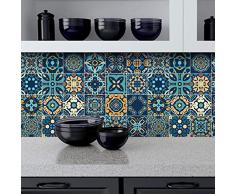 Ambiance-sticker Pegatinas de Azulejos Adhesivas â Pegatina de Azulejos de Cemento â DecoraciÃ³n de Pared para baÃ±o y Cocina â Azulejos de Cemento Adhesivo de Pared â 15 x 15 cm â 9 Piezas