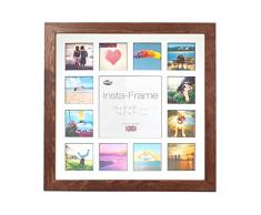 Inov8 16 x 40,64 cm Insta-Frame Kayla Marco para Instagram 13/DE Estampado a Cuadros de Fotos con paspartú Blanco y Negro con Borde, de Roble