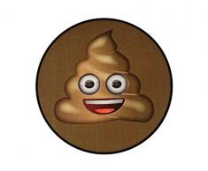 Rock Bites Diseño Face Shit Alfombra, 50 cm de diámetro, poliéster, Azul, 40 x 60 x 2 cm