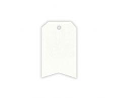 Mopec X550.01 Tarjeta blanca rectangular, esquinas cortadas y flecha, Pack de 36, Cartulina, 3.2 x 5 cm