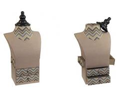 DOREX Joyero Busto, Tela, Beige, Talla Unica