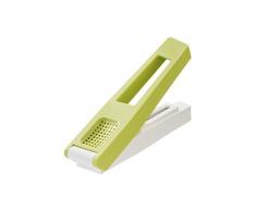 Koziol 3140102 hexagonal prensa de ajo, la mostaza verde con blanco