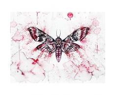 Red Moth Wings Insect Watercolour Painting Premium Wall Art Canvas Print 18X24 Inch Acuarela Pintura pared
