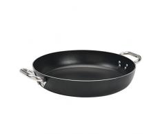 Ollas Agnelli Alblack Pan de Aluminio, Espesor de 3 mm, con 2 Asas en Acero Inoxidable, Negro, 32 cm