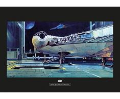 Komar Wandbild Von Star Wars Classic RMQ Falcon Hangar | Kinderzimmer, Jugendzimmer, Dekoration, Kunstdruck | ohne Rahmen | WB140-70x50 fotomural, carbÃ³n