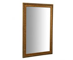 Biscottini Espejo de Pared baÃ±o y Dormitorio 62x92x5 cm | Espejo de Entrada de Pared con Ganchos | Espejo Dorado