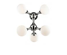 Ideal Lux Nodi PL5 iluminación de pared Apto para uso en interior Cromo E14 - Lámpara (Cepillado, Alrededor, 5 bombilla(s), E14, IP20, Cromo)