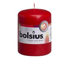 Bolsius Velas lisas, color rojo, juego de 10 unidades, velas decorativas para el hogar, duración de la combustión, 17 horas, sin perfumar, cera vegetal natural, 8 cm