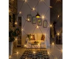 AMARE AuÃenlichternetz Cadena de luces, blanco cálido, Lichternetz 160 LED - 320 x 150 cm