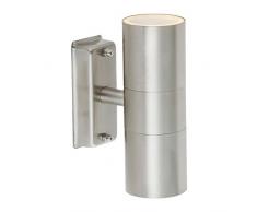 Globo - Lámpara de pared para exteriores, color plateado