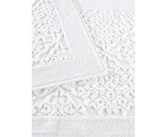 Questo Casa Juego de Toallas de Baño, 2 Piezas Set, 8/2 Jacquard Peinado Compacto Aegean 800 g / m2, 60x50 Cm (1 Pieza), 60x100 Cm (1 Pieza), Crema