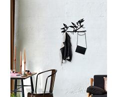 OJOS 494PYT1104 - Gancho de pared de metal negro (52 x 4 x 32 cm) para decoración de salón o dormitorio