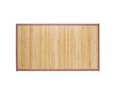 Relaxdays, 80x45 cm, MarrÃ³n Alfombra de bambÃº, Impermeable, Antideslizante, Borde Textil