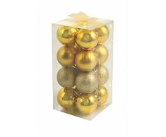 Galileo Casa Navidad Juego Bolas, Dorado, 6Â x 6Â x 12Â cm, 16Â Unidad